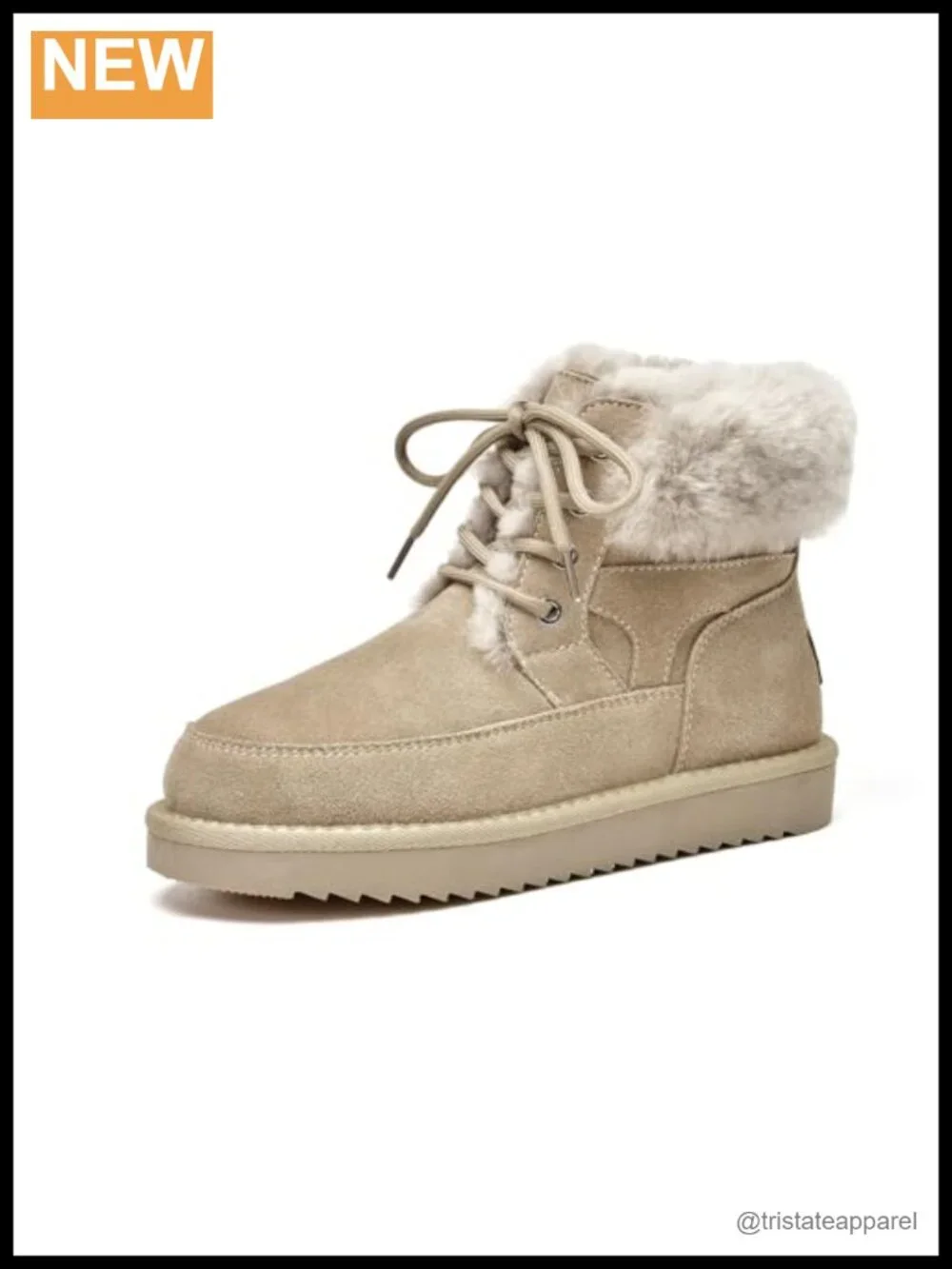 Women's Fur Lined Snow Boots, Lace-up Platform Ankle Bootie